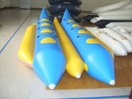 Dual Lane Inflatable Blue And Yellow Banana Boat For 8 Persons , Inflatable Water Games