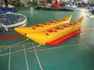 Dual Lane Inflatable Blue And Yellow Banana Boat For 8 Persons , Inflatable Water Games