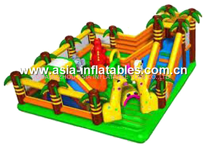 Inflatable Funland With Obstacle Course For Outdoor Chilren Playground Games