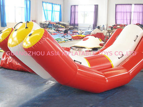 Durable Red And White Water Seesaw Inflatable Water Games For 4 People