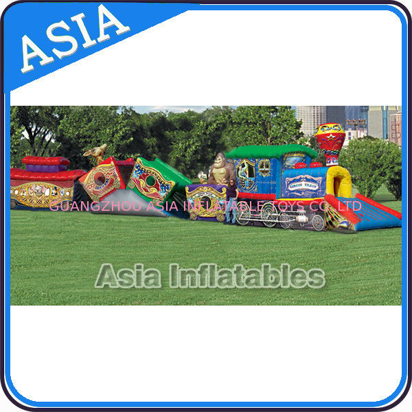 PVC Tarpaulin Circus Train Inflatable Theme Park High Durability